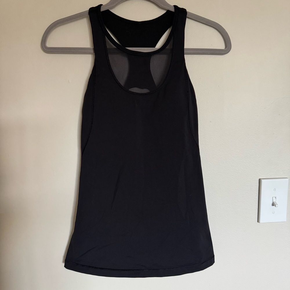 Lululemon Mesh With Me Tank Top Womens 4 Black Luxtreme Bra Running Support